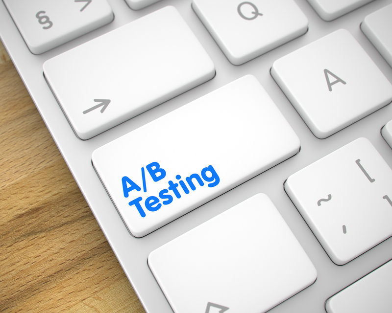 A/B Testing text on white keyboard keys