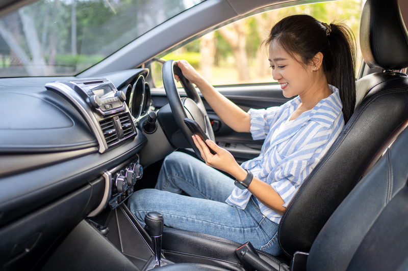 Self-Employed Individual Working From Their Car