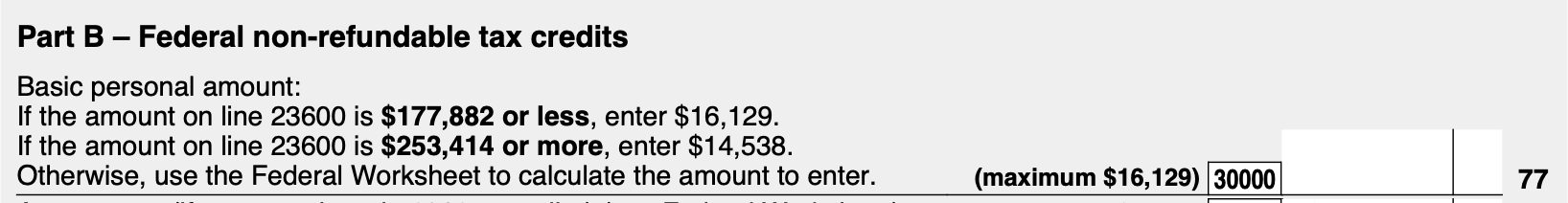 Claiming your Basic Personal Amount on the 2025 T1 jacket. 