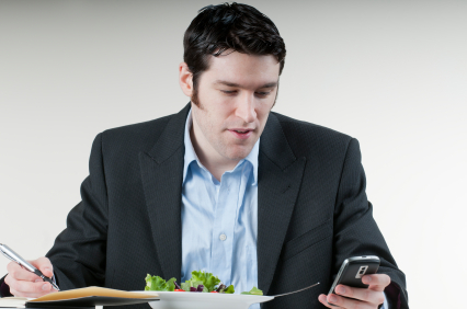 Eating lunch at your desk while working