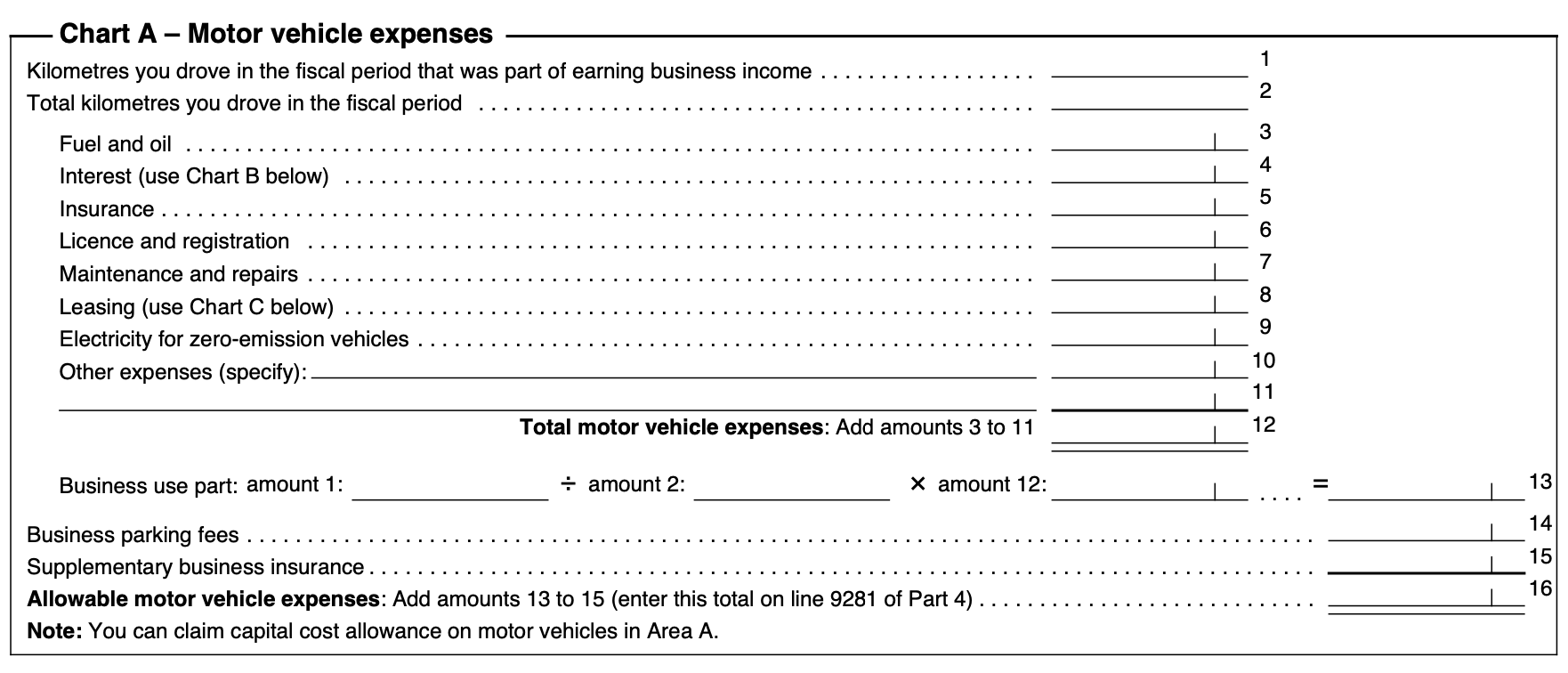 Page 8 T2125 Tax Form