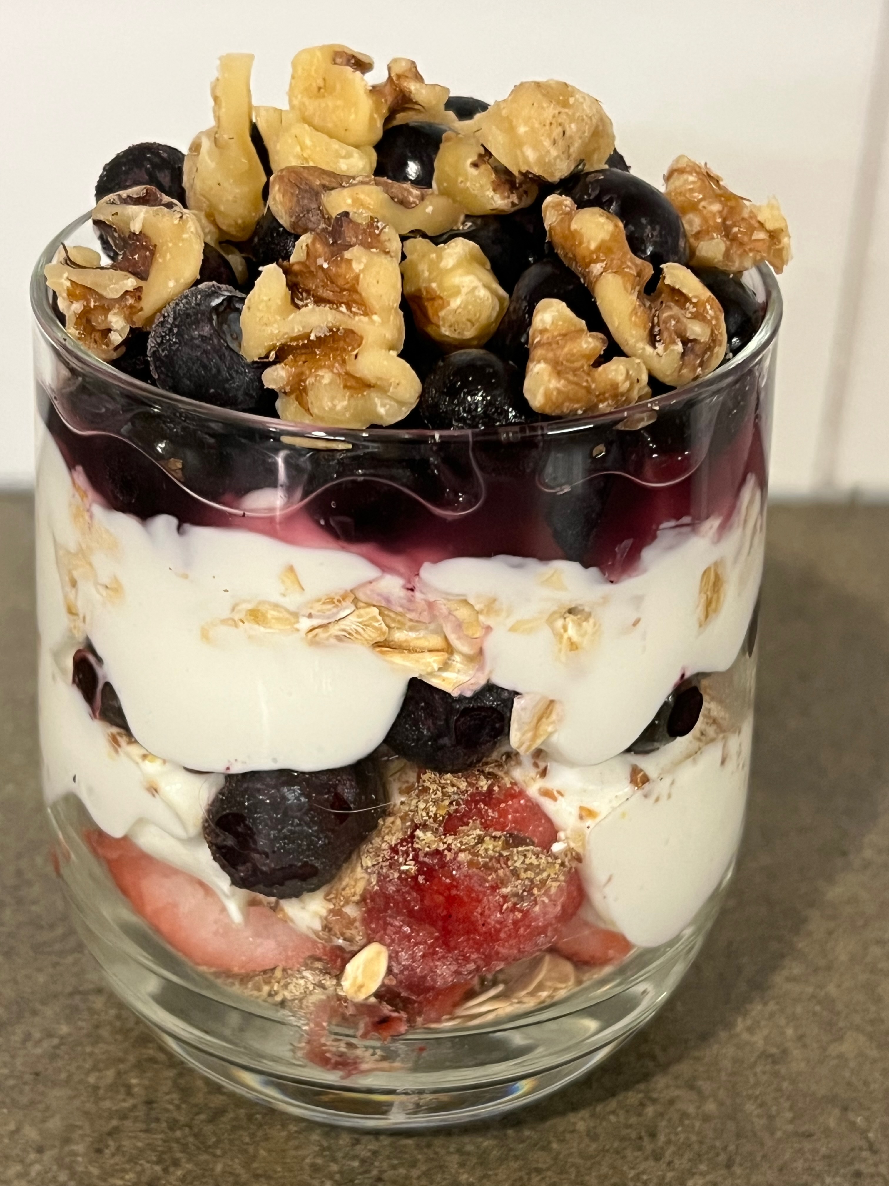 Yogurt, berries, and nuts